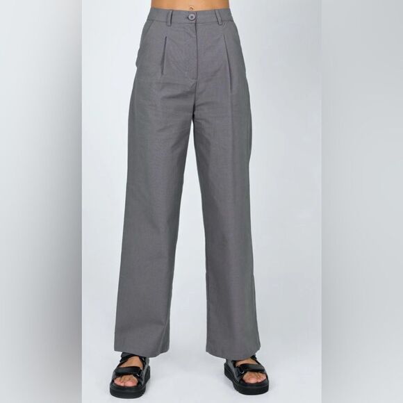 Princess Polly NWT Betsy High Rise Wide Leg Grey Casual to Career Pant Size 10 - Picture 5 of 15